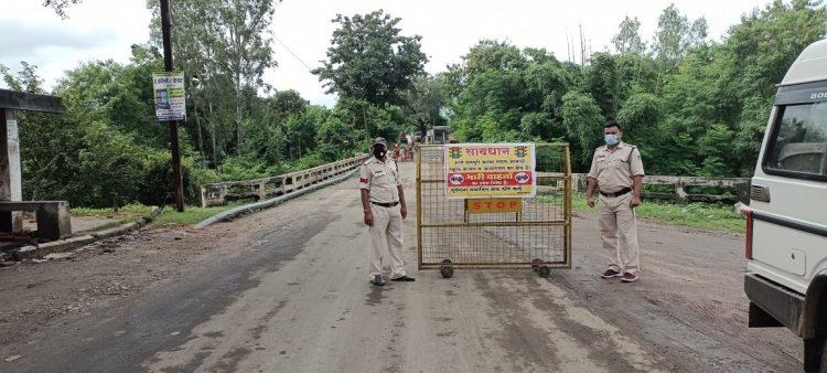 धनपुरी में भारी वाहनों का प्रवेश पर धनपुरी पुलिस ने लगाई रोक...